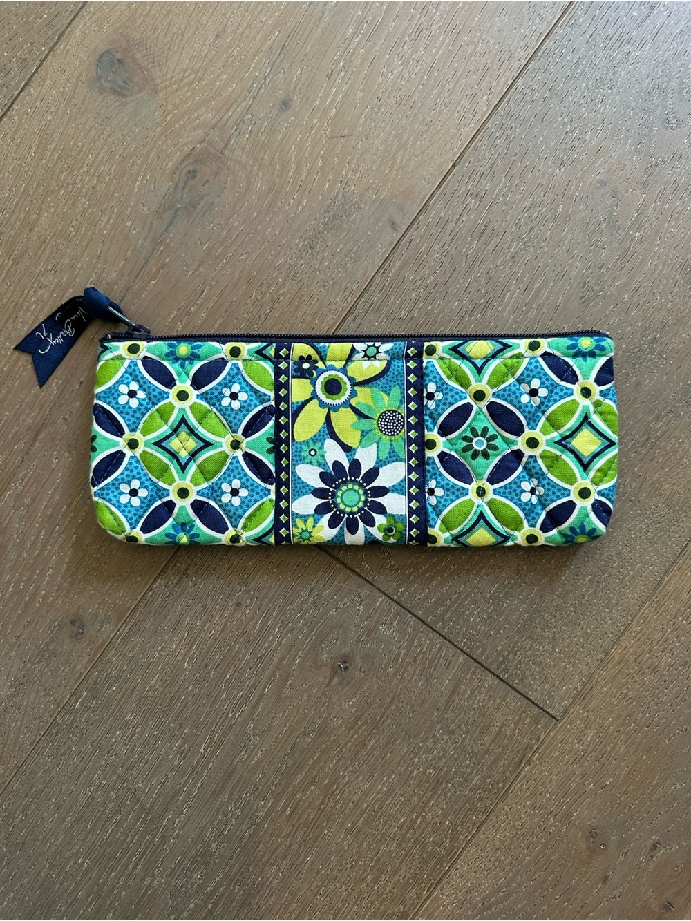 Vera Bradley Limes Up Pencil Pouch Cosmetic Case Retired Print